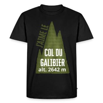 Col du Galibier Alt 2642 m - Men's Premium Organic T-Shirt - black - Front - Nico (187cm)