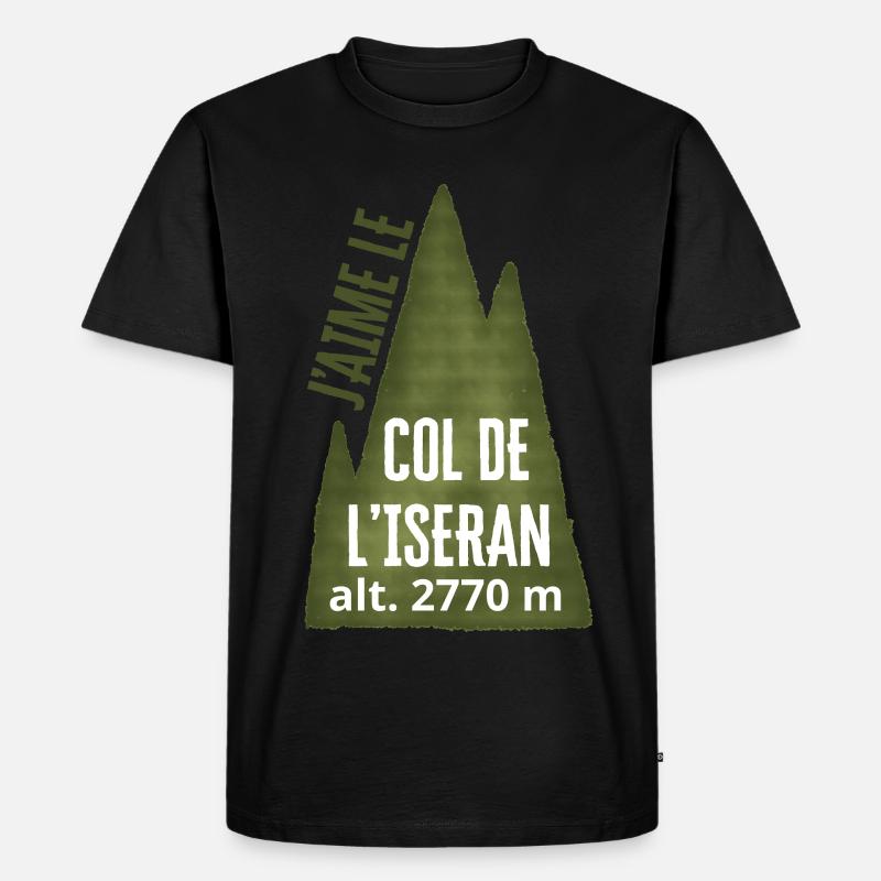 COL DE L’ISERAN ALT 2770 Meter - Männer Premium Bio T-Shirt - Schwarz