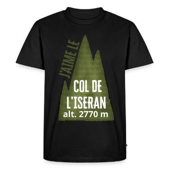 COL DE L’ISERAN ALT 2770 meters - Men's Premium Organic T-Shirt - black - Front - Nico (187cm)