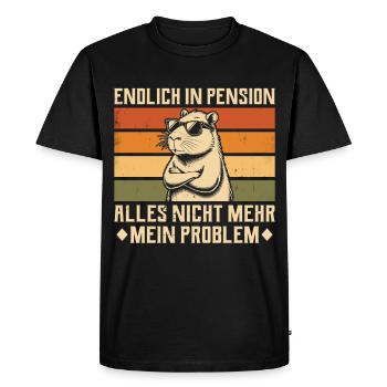 Finally retired - Vintage Capybara - Retired - Men's Premium Organic T-Shirt - black - Front - Nico (187cm)