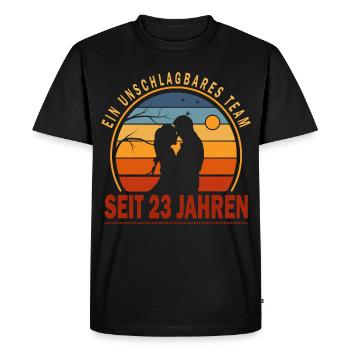 23 ans d’équipe Couple Cadeau d’Amour Imbattable - T-shirt Premium bio Homme - noir - Devant - Nico (187cm)
