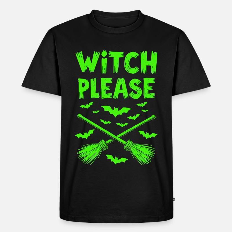 Witch Please – Halloween Hexen Besen - Männer Premium Bio T-Shirt - Schwarz