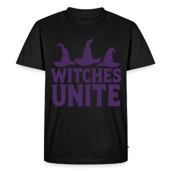 Sorcières unies – Proverbe sur le chapeau de sorcière - T-shirt Premium bio Homme - noir - Devant - Nico (187cm)
