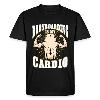 Bodyboarding Is My Cardio Bodyboarder - Men's Premium Organic T-Shirt - black - Front - Nico (187cm)