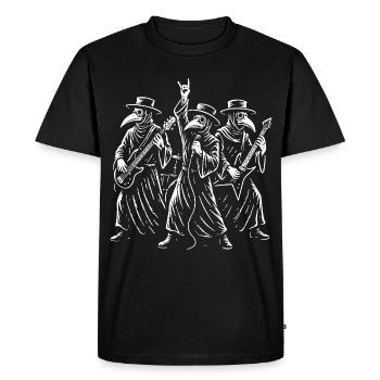 Dark Plague Doctor Band Illustration - Men's Premium Organic T-Shirt - black - Front - Nico (187cm)