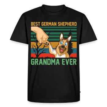 Best German Shepherd Grandma - Men's Premium Organic T-Shirt - black - Front - Nico (187cm)