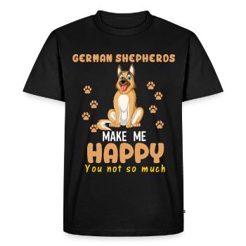 German Shepherd Happiness - Men's Premium Organic T-Shirt - black - Front - Nico (187cm)