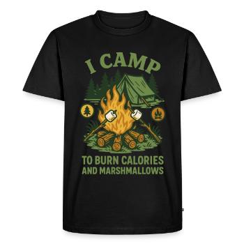 I Camp To Burn Calories And Marshmallows - Men's Premium Organic T-Shirt - black - Front - Nico (187cm)