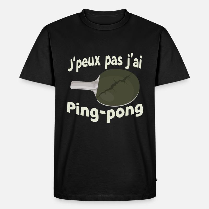 Ping-Pong-Pause Humor - Männer Premium Bio T-Shirt - Schwarz