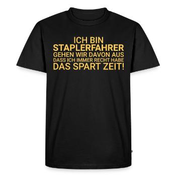 Forklift Driver Save Time Forklift Driver - Men's Premium Organic T-Shirt - black - Front - Nico (187cm)