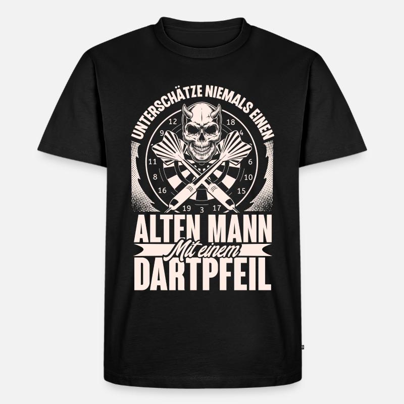 Darts - Männer Premium Bio T-Shirt - Schwarz