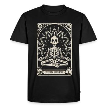 Yoga Teacher Tarot Card Halloween - Men's Premium Organic T-Shirt - black - Front - Nico (187cm)
