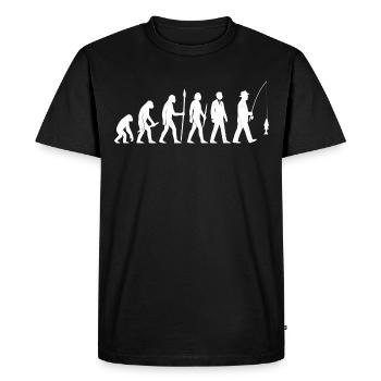 L’évolution de la pêche – Le véritable patrimoine de l’homme - T-shirt Premium bio Homme - noir - Devant - Nico (187cm)