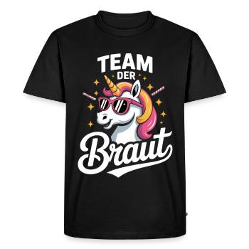 Unicorn Team Bridal Design Unicorn Wedding Humor - Men's Premium Organic T-Shirt - black - Front - Nico (187cm)