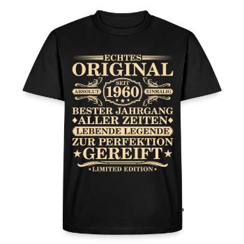 Original depuis 1960 - 65e anniversaire - T-shirt Premium bio Homme - noir - Devant - Nico (187cm)