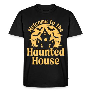 Bienvenue à la maison hantée - T-shirt Premium bio Homme - noir - Devant - Nico (187cm)