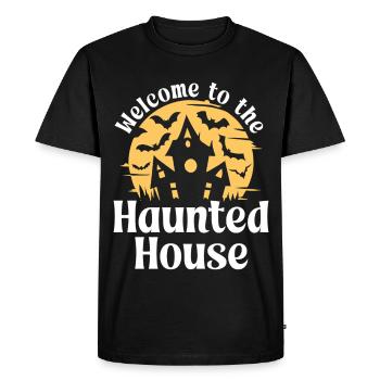 Bienvenue à la maison hantée - T-shirt Premium bio Homme - noir - Devant - Nico (187cm)