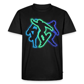 Snowboarder Silhouettes Men Boys Snowboard - Men's Premium Organic T-Shirt - black - Front - Nico (187cm)