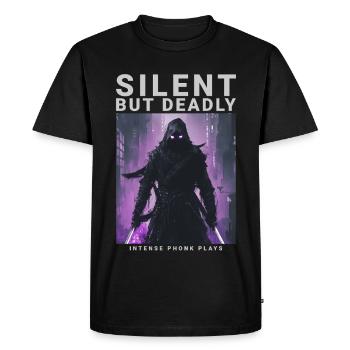Cadeau Phonk pour joueur d'anime silencieux mais mortel - T-shirt Premium bio Homme - noir - Devant - Nico (187cm)