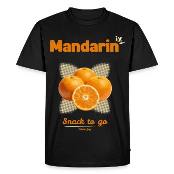 Mandarin Snack – Fruity Citrus Design - Men's Premium Organic T-Shirt - black - Front - Nico (187cm)