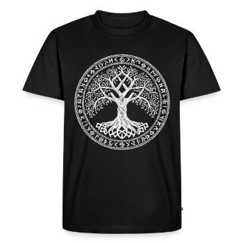 Arbre de Vie Symbole Runes Vikings - T-shirt Premium bio Homme - noir - Devant - Nico (187cm)