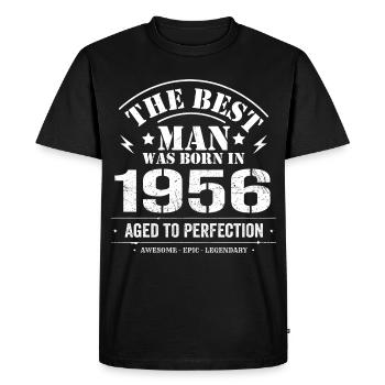 Né(e) en 1956 Anniversaire 1956 - 69 ans Rétro - T-shirt Premium bio Homme - noir - Devant - Nico (187cm)
