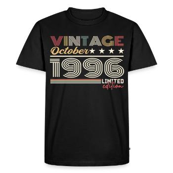 October 1996 Retro Anniversary 1996 October 1996 - Men's Premium Organic T-Shirt - black - Front - Nico (187cm)