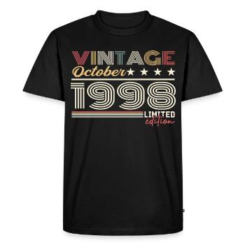 October 1998 Retro Anniversary 1998 October 1998 - Men's Premium Organic T-Shirt - black - Front - Nico (187cm)