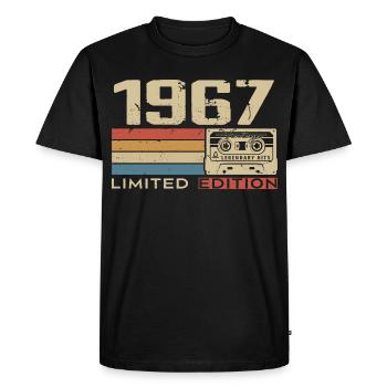 Légendes 1967 Millésime 1967 Jubilé 1967 vintage  - T-shirt Premium bio Homme - noir - Devant - Nico (187cm)