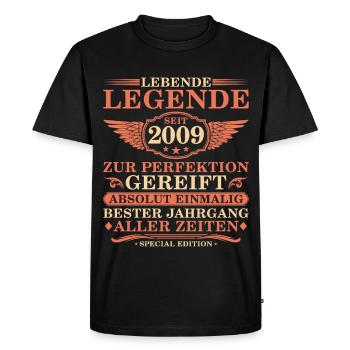 16e anniversaire millésime 2009 - T-shirt Premium bio Homme - noir - Devant - Nico (187cm)