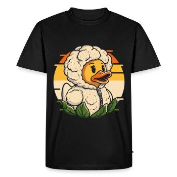 Tête de canard câline au chou-fleur - T-shirt Premium bio Homme - noir - Devant - Nico (187cm)