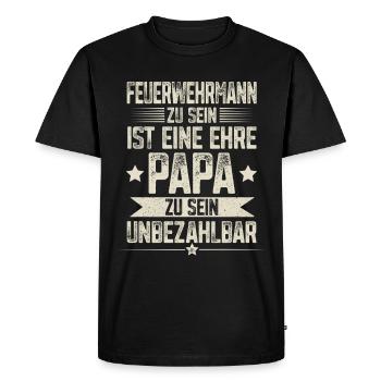 Firefighter Dad - Men's Premium Organic T-Shirt - black - Front - Nico (187cm)