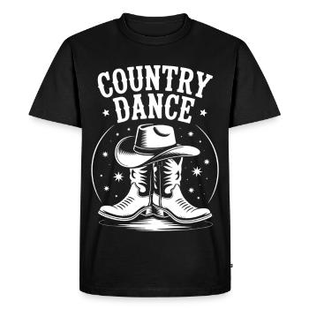 Motif de danse country western - T-shirt Premium bio Homme - noir - Devant - Nico (187cm)