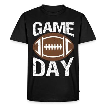 Jour de match Saison de football Football Gold Vibes - T-shirt Premium bio Homme - noir - Devant - Nico (187cm)