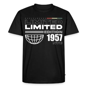 Born in 1957 Birthday 1957 - 68 Years Retro - Men's Premium Organic T-Shirt - black - Front - Nico (187cm)