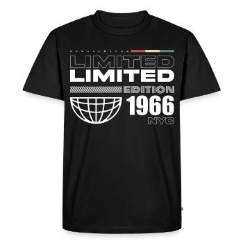Born in 1966 Birthday 1966 - 59 Years Retro - Men's Premium Organic T-Shirt - black - Front - Nico (187cm)