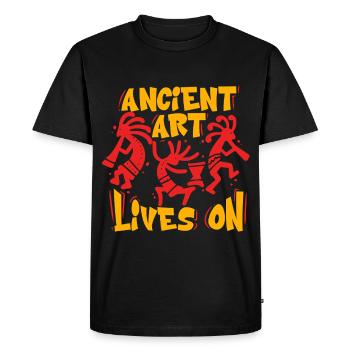 Pétroglyphes L'art ancien perdure - T-shirt Premium bio Homme - noir - Devant - Nico (187cm)