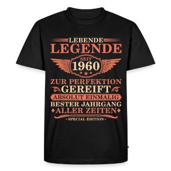 65th Birthday Vintage Year 1960 - Men's Premium Organic T-Shirt - black - Front - Nico (187cm)