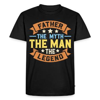Papa Père Fête des Pères - T-shirt Premium bio Homme - noir - Devant - Nico (187cm)