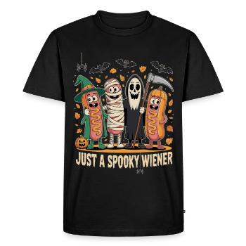 Spooky Hot Dog Halloween Design Saucisses viennoises - T-shirt Premium bio Homme - noir - Devant - Nico (187cm)