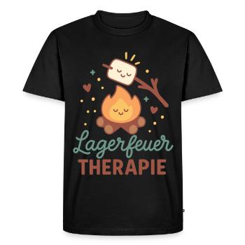 Campfire Therapy Camping Adventure Camper Nature - Men's Premium Organic T-Shirt - black - Front - Nico (187cm)