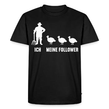 Moi Mes abonnés Dindes Dindes Propriétaire de dinde - T-shirt Premium bio Homme - noir - Devant - Nico (187cm)