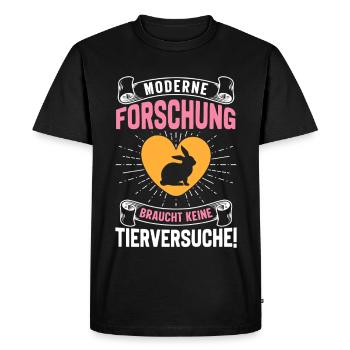 Bien-être animal LA RECHERCHE MODERNE N'A PAS BESOIN - T-shirt Premium bio Homme - noir - Devant - Nico (187cm)