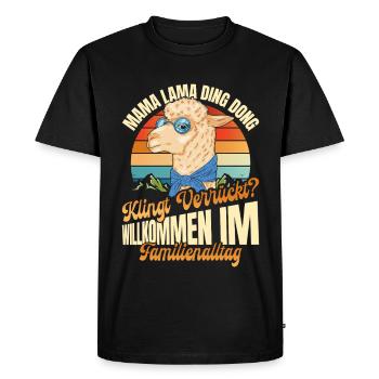 Future maman MAMA LLAMA DING DONG Drôle - T-shirt Premium bio Homme - noir - Devant - Nico (187cm)