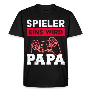 Gamer Dad PLAYER ONE BECOMES DAD Funny - Men's Premium Organic T-Shirt - black - Front - Nico (187cm)