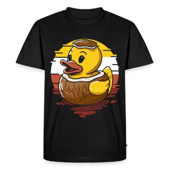 Süßer Entenküken auf Kokosnuss - T-shirt Premium bio Homme - noir - Devant - Nico (187cm)