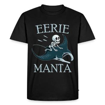 Skeleton on manta ray - Men's Premium Organic T-Shirt - black - Front - Nico (187cm)