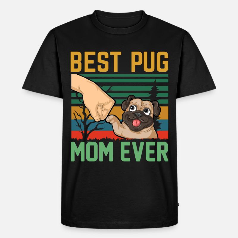 Beste Mopsmutter aller Zeiten Retro - Männer Premium Bio T-Shirt - Schwarz