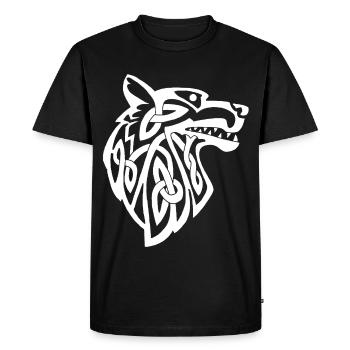 Viking White Wolf - Men's Premium Organic T-Shirt - black - Front - Nico (187cm)