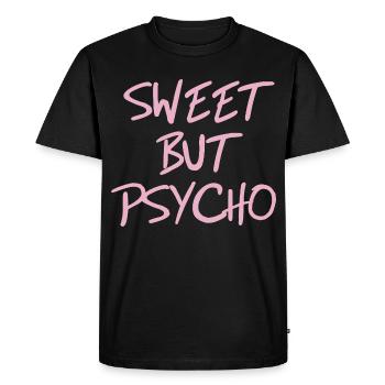 Dicton doux mais psychopathe en rose - T-shirt Premium bio Homme - noir - Devant - Nico (187cm)